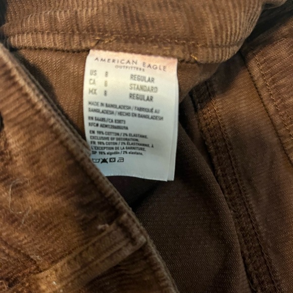 American Eagle brown corduroy wide bottom size 8 - Picture 6 of 7